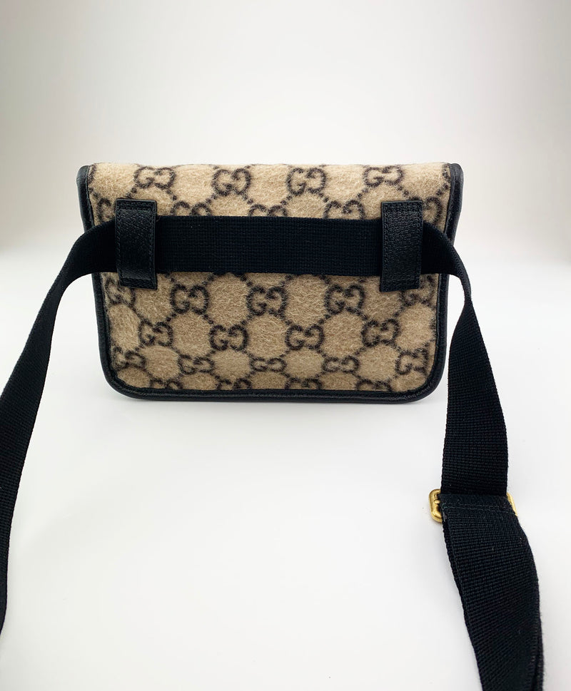 Gucci Wool Belt Bag 598181 Beige GG Web Supreme RRP £550